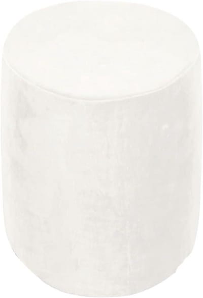 Elastische Poefhoes - Krukhoes Voetenbank - Meubels Beschermen - Zacht Fluweel - 31-37cm Diameter - Wit