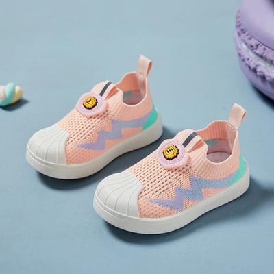 Kinderschoenen Lente Kindermode Skateschoenen Jongens Zachte Zool Sneakers Meisjes Vliegweefsel Shell Head Trendy Schoenen 30 beige