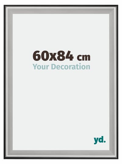 Your Decoration - Fotolijst 60x84 cm - Hout - Zwart Zilver Gepolijst - Birmingham