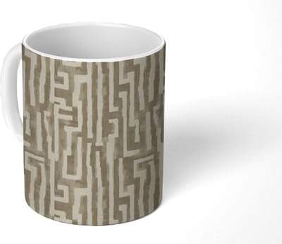 Mok - Koffiemok - Abstract - Geometrisch - Groen - Mokken - 350 ML - Beker - Koffiemokken - Theemok