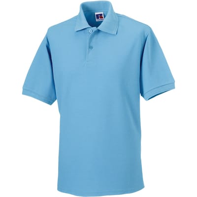 Russell Heren Polycotton Pique Slijtvast Poloshirt (Hemelsblauw)