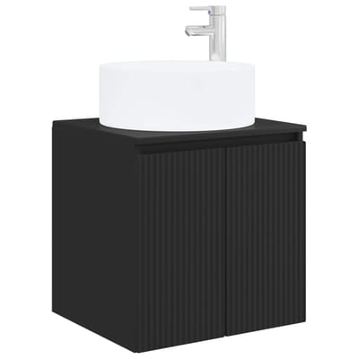 vidaXL - Wandgemonteerde - wastafelmeubel - Zwart - 49,5 - x - 44,5 - x - 65,5 - cm