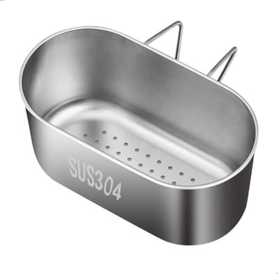 Dailygoods- Spoelbak-organizer roestvrij staal - Filterhouder - Zeepbox - Afvoermand - Opbergrek voor groenten/fruit - Hol ontwerp voor drogen - Gootsteenorganizer