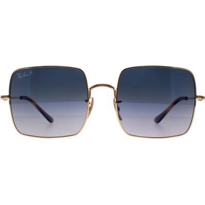 Ray-Ban Square RB1971 914778 gepolijst goud blauw grijs gradiÃ«nt gepolariseerde zonnebril