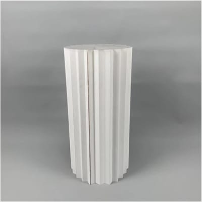 Cilinder Zuil Standaard - Papieren Display Sokkel - Feest Decoratie - Opvouwbaar Karton - 50 cm Hoog - Wit