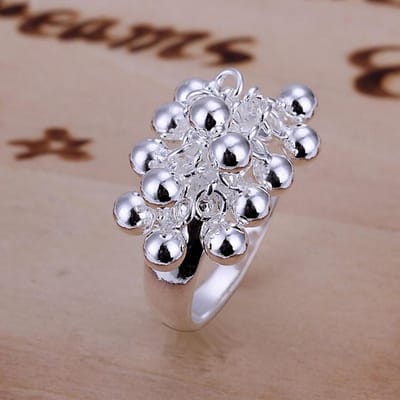 925 Kleur Zilver Weomen Dame Bruiloft Vrouwen Leuke Cadeaus Druiven Ringen Mooie Trendy Sieraden 8 white
