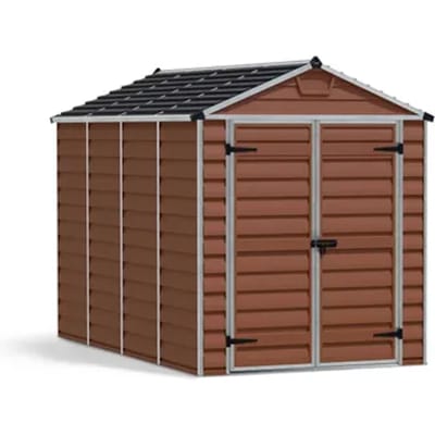 Canopia Metalen Tuinhuis Skylight - Bruin - 304x185cm - Dubbele Deur - Met Vloer