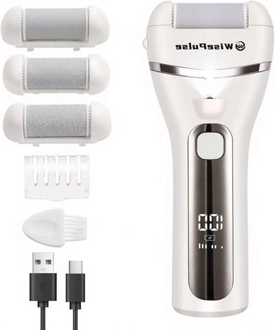 Elektrische Eeltverwijderaar - Voetvijl Pedicure - Voeten Verzorgen - 3 Snelheden 3 Rollen - 155 cm Lengte - Wit