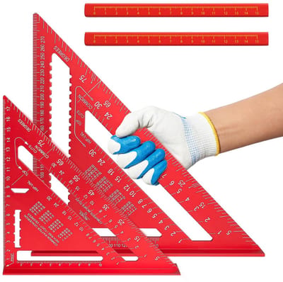 set van 18 cm + 30 cm, timmermanshoek, timmermanshoek, precisieaanslaghoek, gereedschap, doe-het-zelf hoek, metaal, timmermanshoek voor exacte meting van 45° en 90°, 2 platte stiften