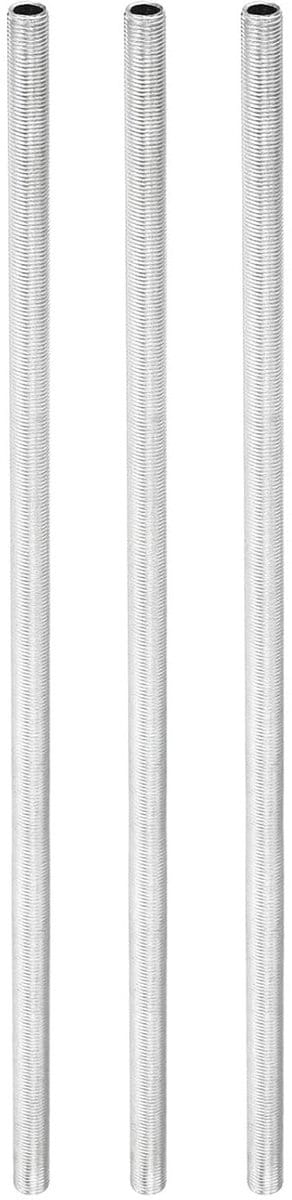 3 Nozzles voor Tube Lampen, 44 cm, M10 Draadlengte, Draadhelling 1 mm, Lamp Onderdelen voor Galvaniseerde Tubes, Ideaal voor Verlichtingstoepassingen