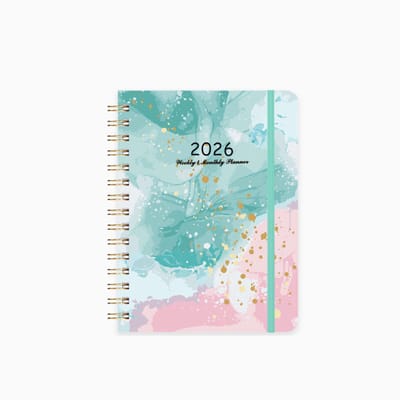 Agenda 2026 Weekoverzicht - Academische Agenda Jan - Dec 2026 (12 maanden) Docentenplanner met zelfklevende pennenlus (Rode en groene graffiti (2026))