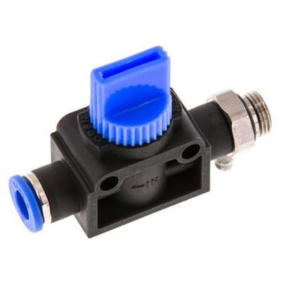 6 mm - G1/8'' Kunststof/Messing 3/2-Weg Handafsluiter Ontluchting aan Buiszijde