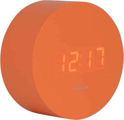 Karlsson Wekker Spry Round - Oranje - Ø9cm - Scandinavisch - Wekker voor slaapkamer - Wekkers