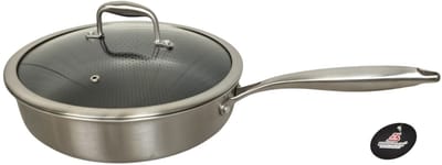Eisenbach luxe RVS braadpan hapjespan 28 cm- honinggraad anti aanbaklaag-krasvrij.