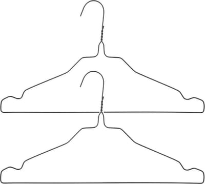 Voordeelset van 50x stuks metalen kledinghangers zwart 40 x 20 cm - Kledingkast hangers/kleerhangers
