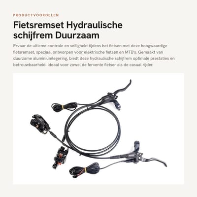 Dailygoods - Fietsremset - Hydraulische schijfrem - Duurzaam en praktisch - Aluminiumlegering - E-fiets remsysteem - Geschikt voor MTB en elektrische...