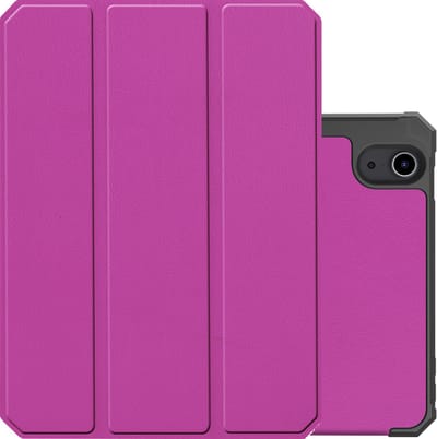 Hoes - Geschikt voor Apple iPad Mini 6 (2021) - 8.3 inch - 6e Generatie - Dun & Stevig - Trifold Bookcase - Hard Cover Case - Met Uitsparing Geschikt voor Apple Pencil - Hardcover Book - Tablet Hoesje - Paars