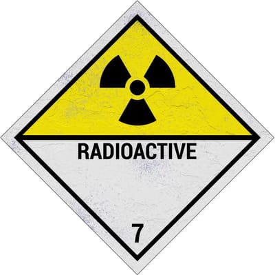 ADR klasse 7 radioactieve stoffen bord | Sign Again materiaal | 10 x 10 cm