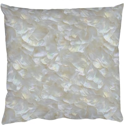Sierkussens - Kussentjes Woonkamer - 50x50 cm - Parelmoerglans - Wit - Schelp