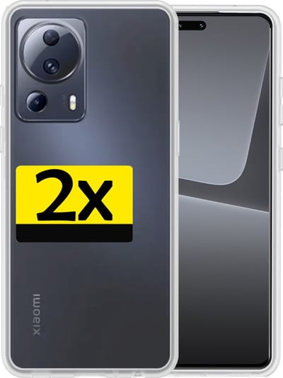 Hoesje - 2 Stuks - Geschikt voor Xiaomi 13 Lite - Sterk & Shockproof - Case Siliconen - Back Cover - Telefoon Hoes - Telefoonhoesjes - Transparant