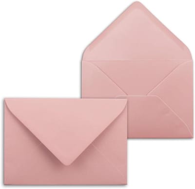 Oud-Roze Enveloppen - Papieren Enveloppen Kaarten Enveloppen - Wenskaarten Versturen - Volledig Door Gekleurd Papier
