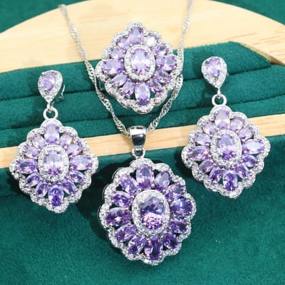 Explosieve Sieraden Europa en De Verenigde Staten Hete Anti-allergie Zirkonia Ketting Oorbellen Sieraden Set 9 yards