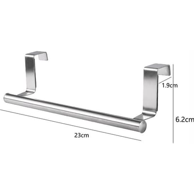 Barre porte-serviettes de porte d'armoire de cuisine en acier inoxydable, porte-serviettes arrière, porte-serviettes de salle de bain, crochets pour serviettes sans perforation, organisateur de maison