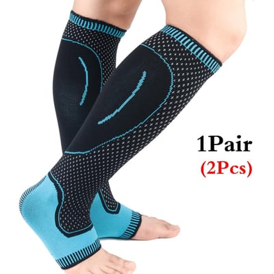 1 paar compressiekousen kuitvoetmouwen voor enkelhiel plantaire fascia M black