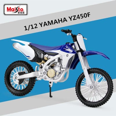 Maisto 1:12 Yamaha Yz450F Legering Race Motorfiets Model Simulatie Diecast Cross-Country Straat Motorfiets Model Kinder Speelgoed Cadeau blue