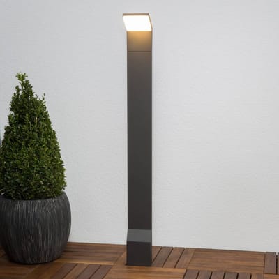 Lucande - LED buitenlamp - 1licht - aluminium, kunststof - H: 100 cm - grafietgrijs, wit - Inclusief lichtbron