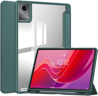 Lunso Geschikt voor Lenovo Tab M11 - Luxe Acrylic Tri-Fold Bookcase hoes - Groen