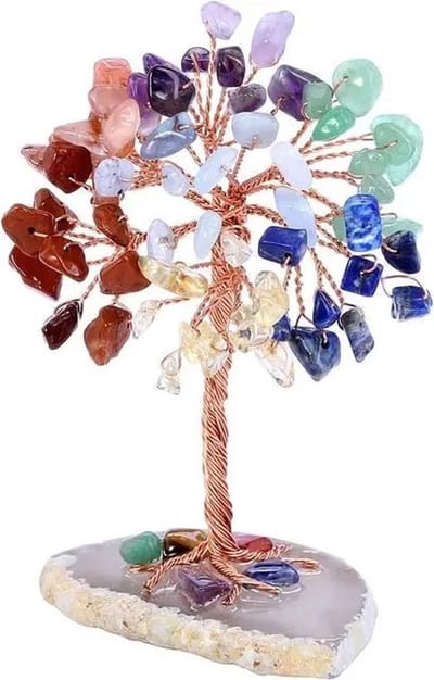 Tree of Life - Kristallen Chakra Edelstenen en Mineralen - Decoratie - Agaat - Geldboom