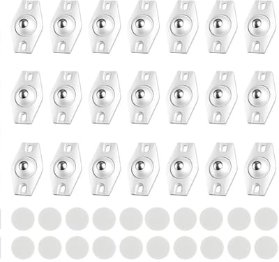 Kogelrollen voor meubels en keukenapparaten - Set van 20 stuks, zelfklevend en 360° draaibaar - Wit