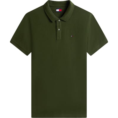 Tommy Hilfiger Tjm Slim Placket Polo Kingston Green Size: S | Polo Shirts Outlet | Heren | Zwart