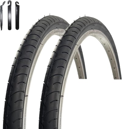 Fietsbanden Set - Banden Set - Fietsen Onderhoud - Inclusief Bandenlichters - 26 Inch - Zwart