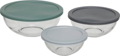 5Five Glazen Voorraaddozen - Set van 3 stuks - Ø23xH9cm - Multi