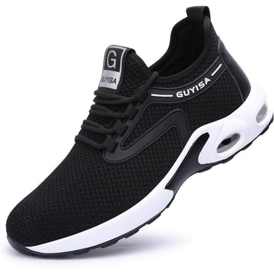 35-50 Luchtkussen Werkschoenen Voor Mannen Anti-Smashing Stalen Neus Punctie Proof Bouw Veiligheidsschoenen sneakers Mannelijke Schoeisel 39 black