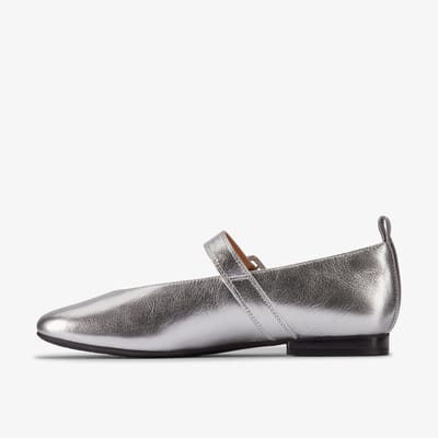 Fawna Bar Zilveren Leren Schoenen