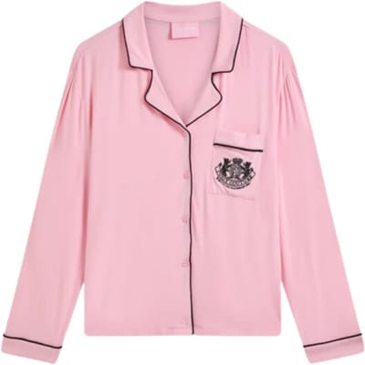 Juicy Couture Juicy Couture Jersey Ls Button Up Top ROZE - Maat S