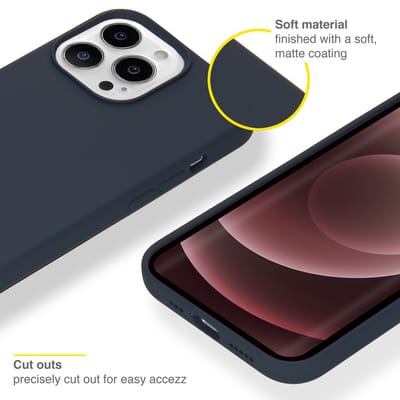 Accezz Hoesje - Geschikt voor Apple iPhone 13 Pro Max - Liquid Silicone Backcover - Donkerblauw