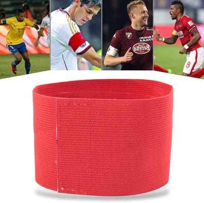 Ronte - Voetbal Kapitein Armband, Verstelbare Speler Bands voor Outdoor Voetbal - Nylon Materiaal - Ideaal voor Aanvoerders en Spelers - In Diverse Maten - Zwart