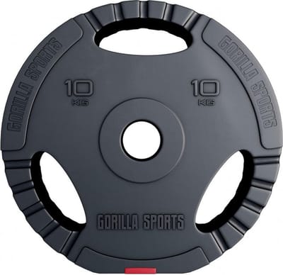 Gorilla Sports Gewichtsschijf - Olympisch - Halterschijf - 10 kg - Kunststof Gripper - 50 mm