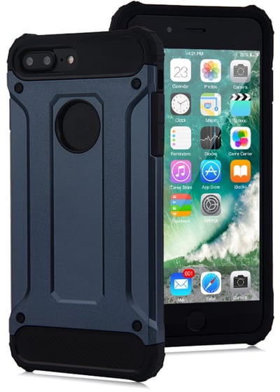 Ntech hoesje Geschikt voor iPhone 8 Plus / 7 Plus - Armor Hoesje - Blauw