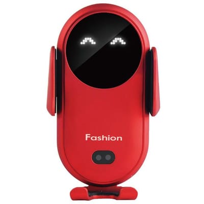 Chargeur de voiture sans fil Station de charge pour téléphone Support Support Support avec clip télescopique automatique rouge