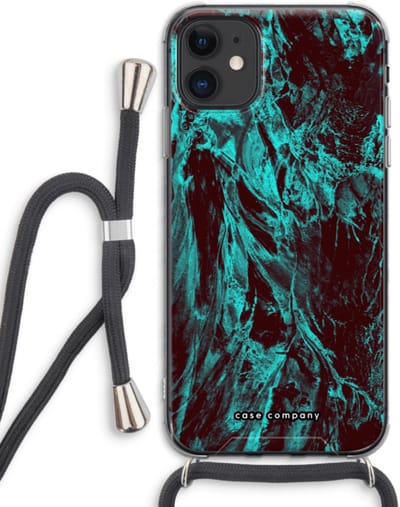 Case Company® - Hoesje met koord geschikt voor iPhone 11 hoesje met Koord - Ice Age - Telefoonhoesje met Zwart Koord - Bescherming aan alle Kanten en Over de Schermrand