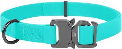 WAUDOG Waterproof Halsband - Collartex - Metalen Fastex Sluiting - Mint (Glows In The Dark) - Breedte 15 mm - Nekomtrek 20 - 40 cm (GELIEVE ALVORENS BESTELLEN OPMETEN)