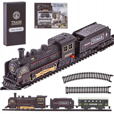 Elektrische Stoomlocomotief met 2 Wagons, Licht & Geluid