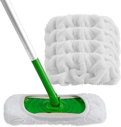 Famanu Herbruikbare microfiber dweilpads compatibel met Swiffer Sweeper-wasbare natte pad vullingen voor nat en droog gebruik, vloerreiniging dweilkop pads vullingen voor huishoudelijke reiniging,
