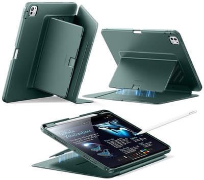 ESR Hoes Geschikt voor iPad Pro 11 (2024 / 2025) - Flip Magnetic Book Case - Beschermhoes met Multi-Angle Standaard - Sleep/Wake - Pen Houder - Groen