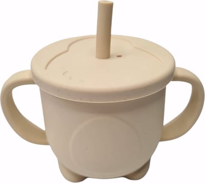 Rietjesbeker - Drinkerbeker - Antilek beker - Sippy cup - Baby - Peuter - 150ML - Beige